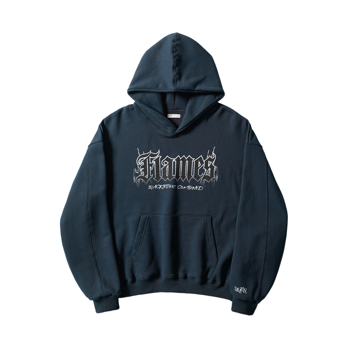 에즈카톤 블랙 플레임즈 후드 네이비 MMHD6978(EZKATON Black Flames Hoodie Navy MMHD6978)