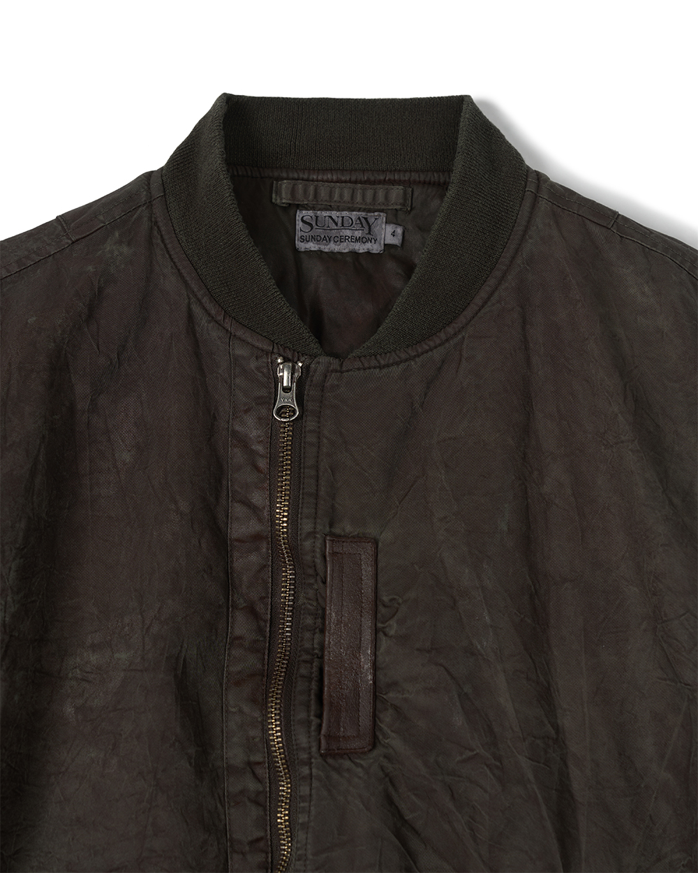 선데이세레머니 머드 다이드 B-15B 플라이트 자켓 - 카키(Sunday Ceremony Mud Dyed B-15B Flight Jacket - Khaki) - 2