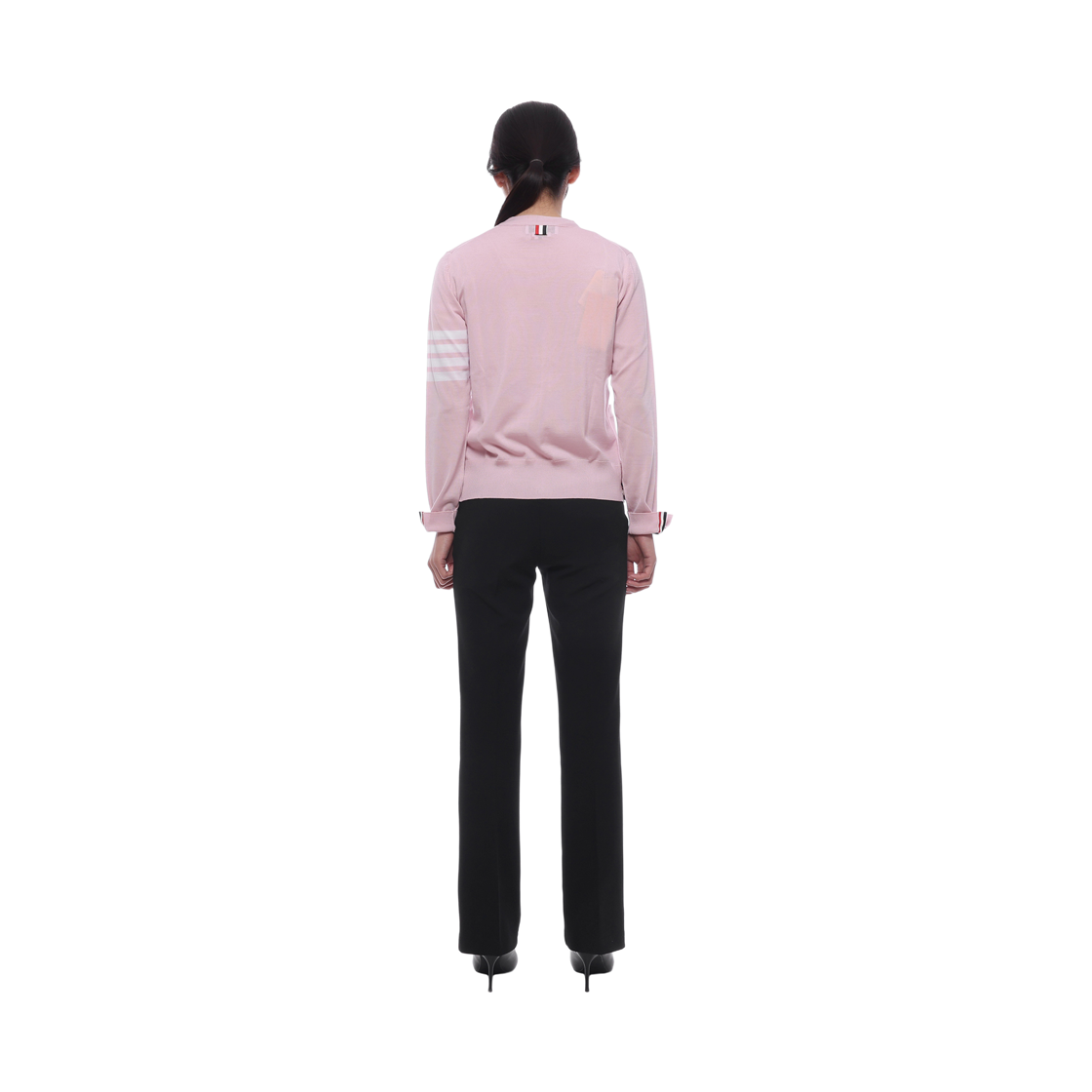 [15% 쿠폰] (W) 톰브라운 파인 메리노 울 사선 릴렉스드 핏 가디건 핑크([15% 쿠폰] (W) Thom Browne Fine Merino Wool 4-Bar Relaxed Fit Cardigan Pink) - 5