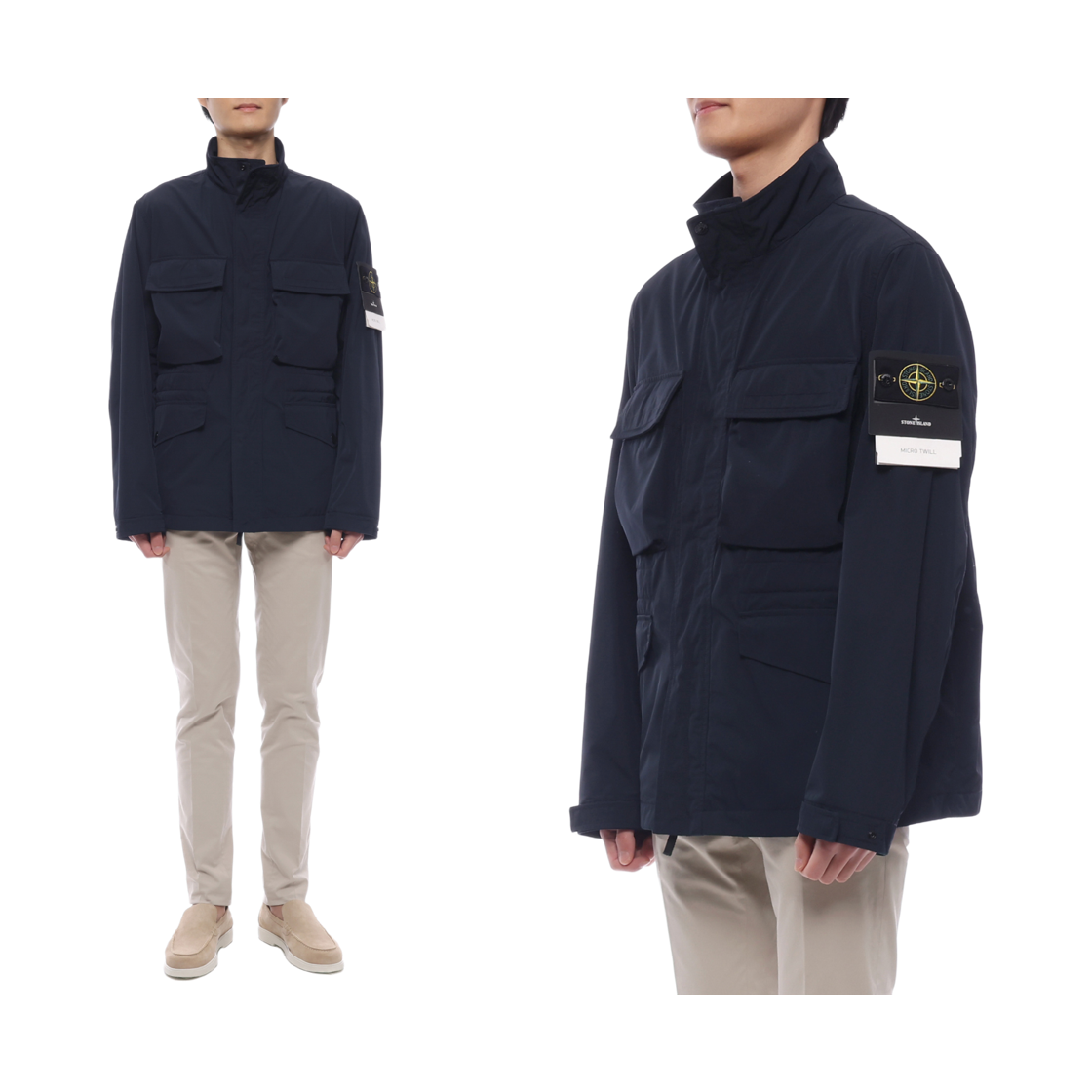 [15% 쿠폰] 스톤 아일랜드 4100034 와펜 패치 마이크로 트윌 자켓 블랙 - 26SS([15% 쿠폰] Stone Island 4100034 Wappen Patch Micro Twill Jacket Black - 26SS) - 2