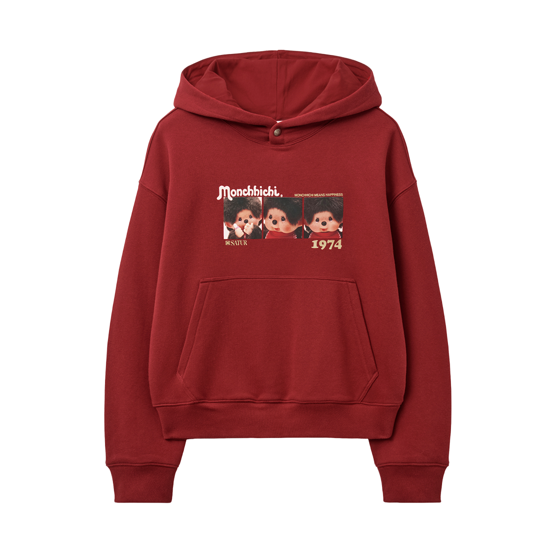 세터 x 몬치치 후드 티셔츠 버건디(SATUR x Monchhichi Hoodie Burgundy)