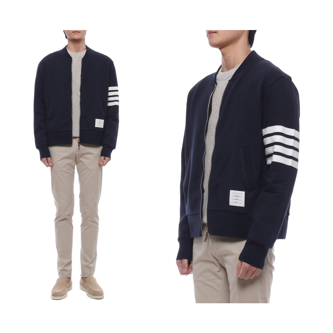 [15% 쿠폰] 톰브라운 루프백 테리 엔지니어 사선 봄버 자켓 네이비([15% 쿠폰] Thom Browne Loopback Terry Engineered 4-Bar Bomber Jacket Navy) - 2