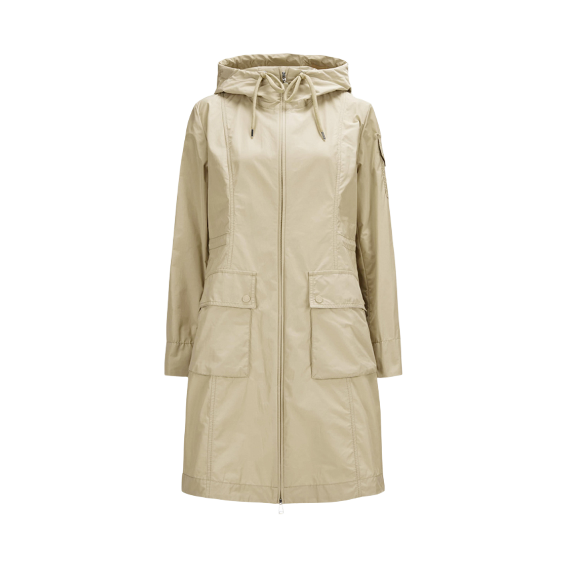 1C000 19 549P3 20J [15% 쿠폰] Moncler LAERTE Logo Patch Hooded Coat Beige - 24SS