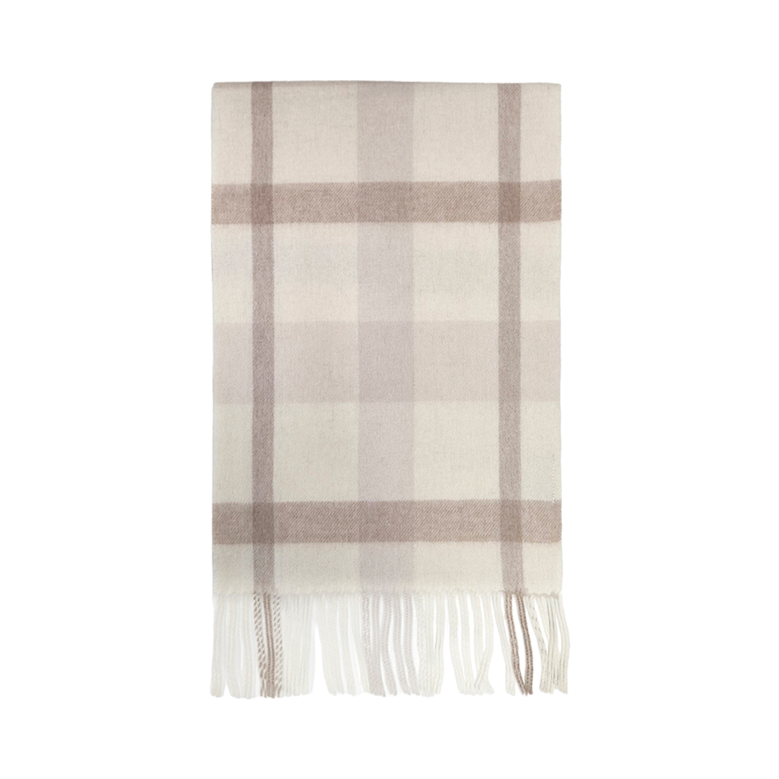 ITEM13 NUARTSTUDIO Lumie Heritage Check Muffler Ivory