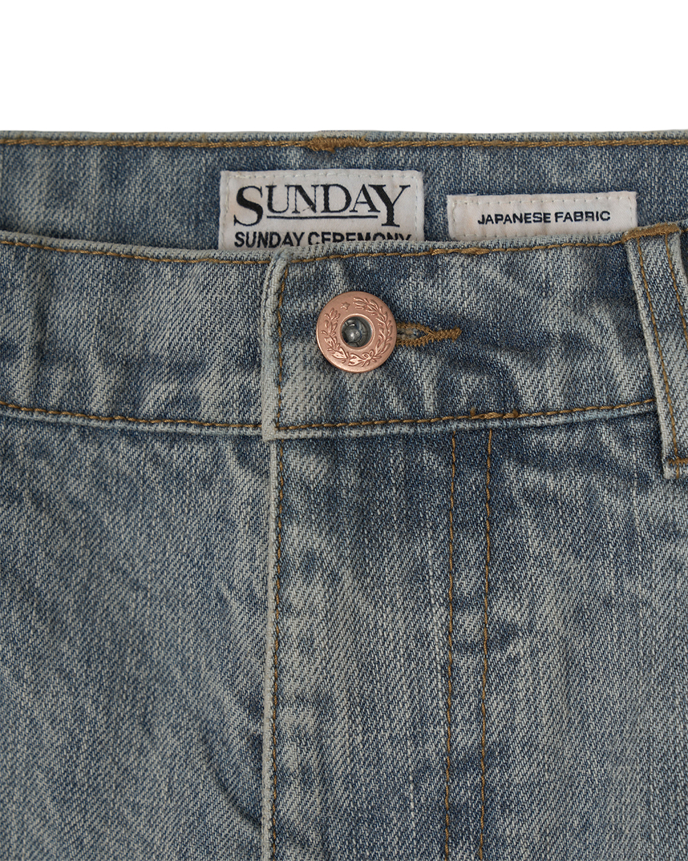 선데이세레머니 재패니즈 데님 맥시 스커트 - 에이징 블루(Sunday Ceremony Japanese Denim Maxi Skirt - Ageing Blue) - 5