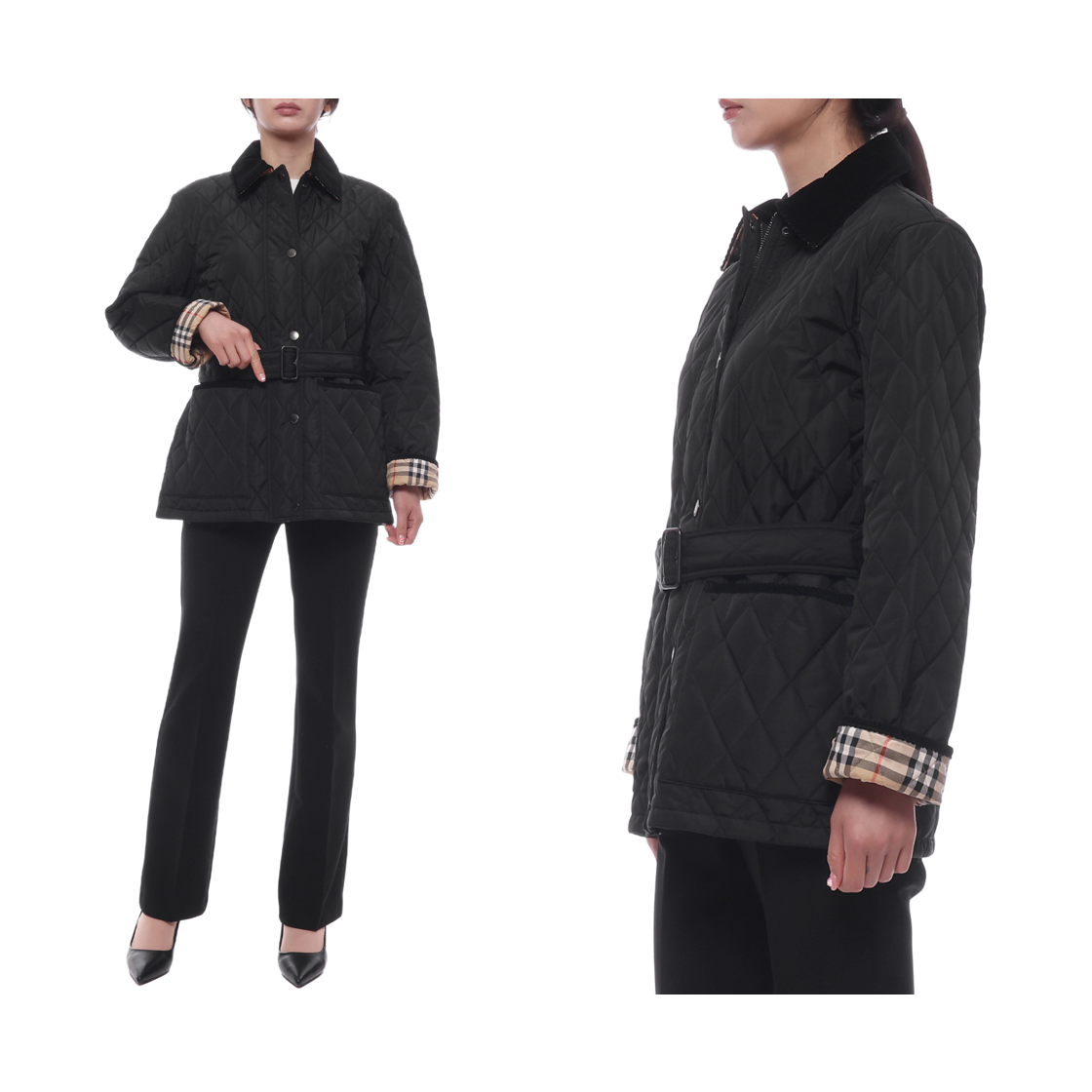 [15% 쿠폰] (W) 버버리 칠턴 퀼팅 자켓 블랙([15% 쿠폰] (W) Burberry Chiltern Quilted Jacket Black) - 2