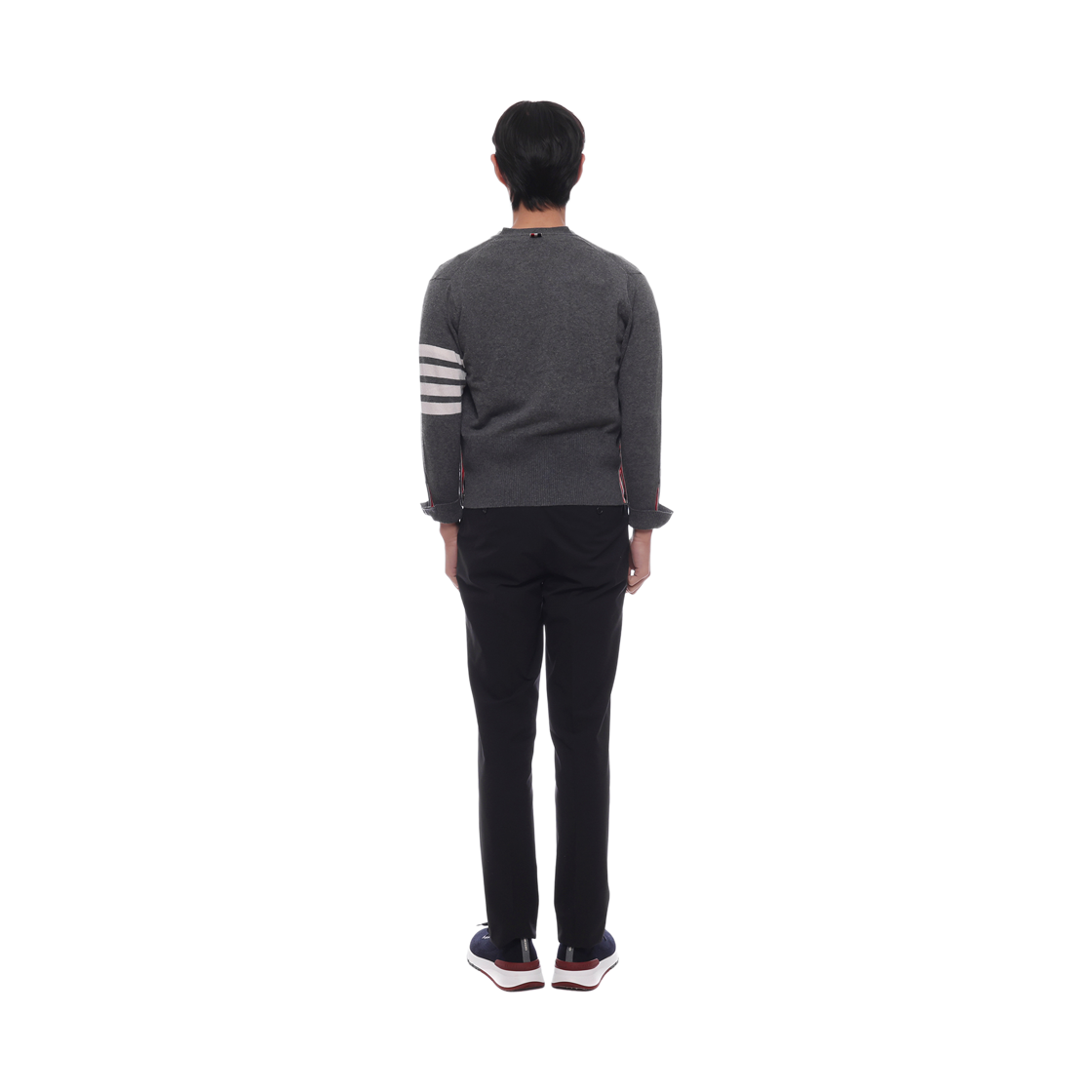 [15% 쿠폰] 톰브라운 캐시미어 사선 숏 브이넥 가디건 미디움 그레이([15% 쿠폰] Thom Browne Cashmere 4-Bar Short V-Neck Cardigan Medium Grey) - 5
