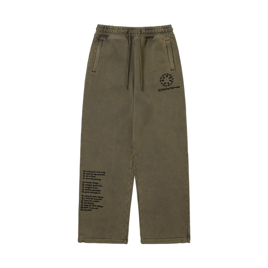 웰빙익스프레스 메시지 스웻 팬츠 애쉬카키(WELLBEING EXPRESS Message Sweat Pants Ash Khaki)