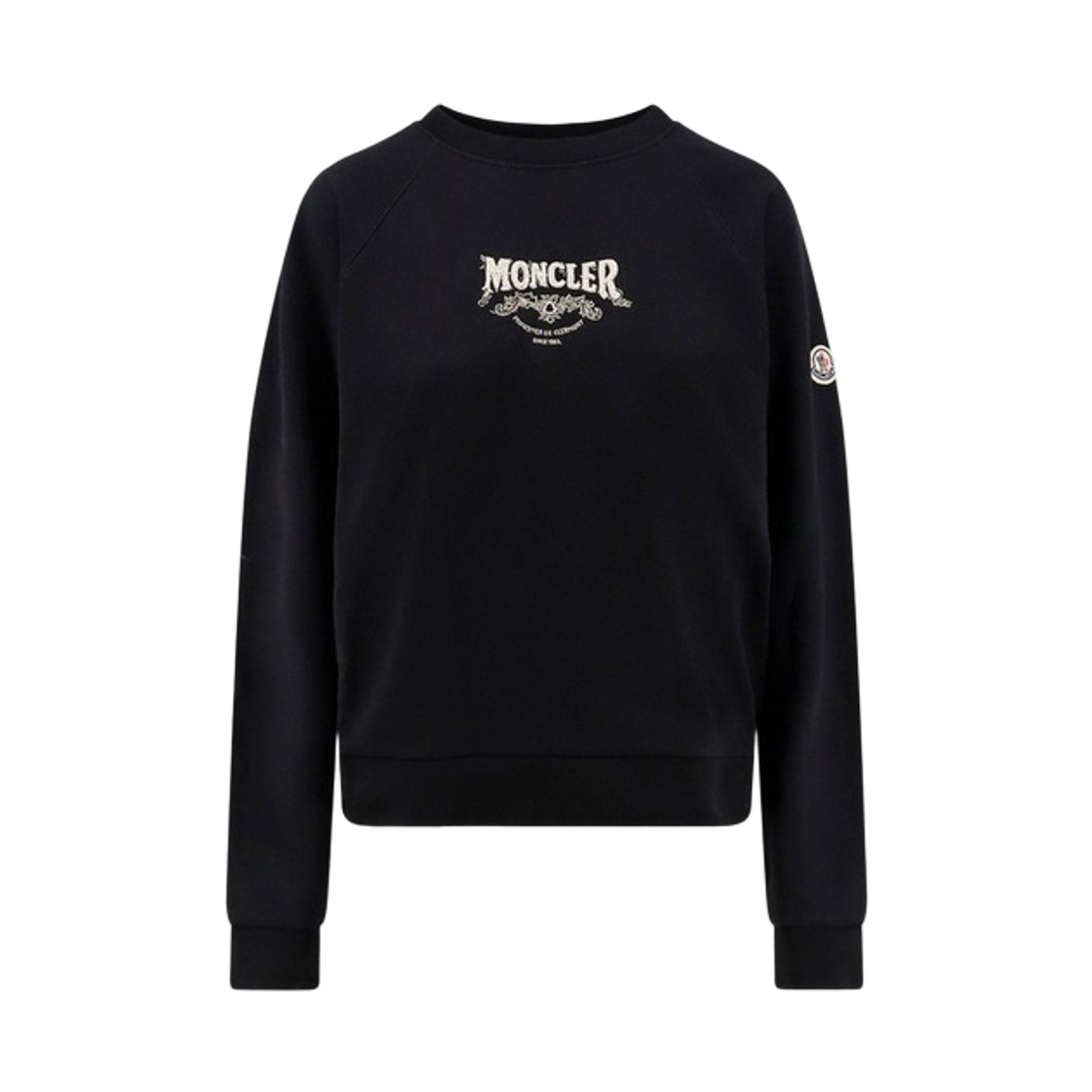 L2-093-8G00033-89ALI-999 (W) Moncler Cotton Sweatshirt with Front Logo Black - 26FW