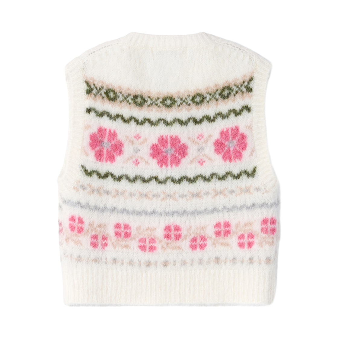 릴리 오브 건지 플랑몽 페어아일 알파카 베스트 아이보리(Lily of Guernsey Pleinmont Fair Isle Alpaca Vest Ivory) - 2
