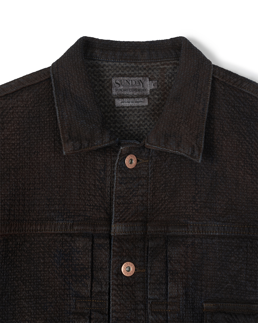 선데이세레머니 머드 다이드 재패니즈 사시코 데님자켓 - 머드 다이드(Sunday Ceremony Mud Dyed Japanese Sashiko Denim Jacket - Mud Dyed) - 2
