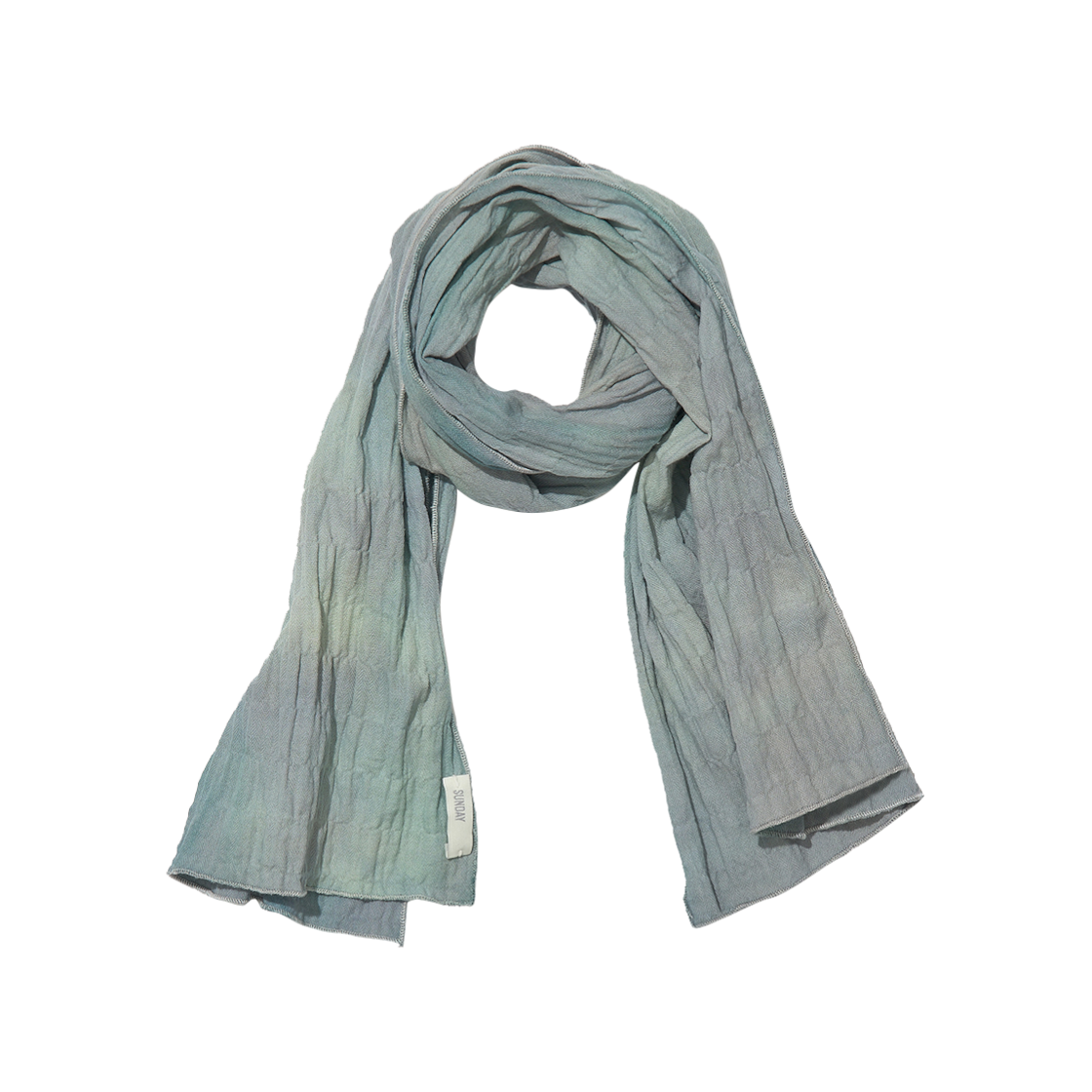 선데이세레머니 내추럴 다이드 링클 스카프 - 더스티 블루(Sunday Ceremony Natural Dyed Wrinkle Scarf - Dusty Sky) - 1