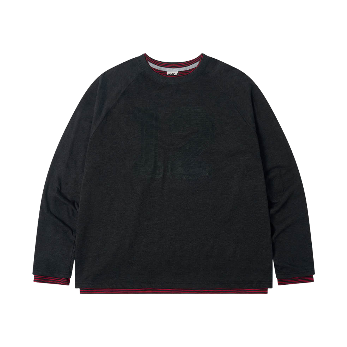 아모우 레이어드 롱 슬리브 차콜(AMOU Layered Long Sleeve Chacoal)