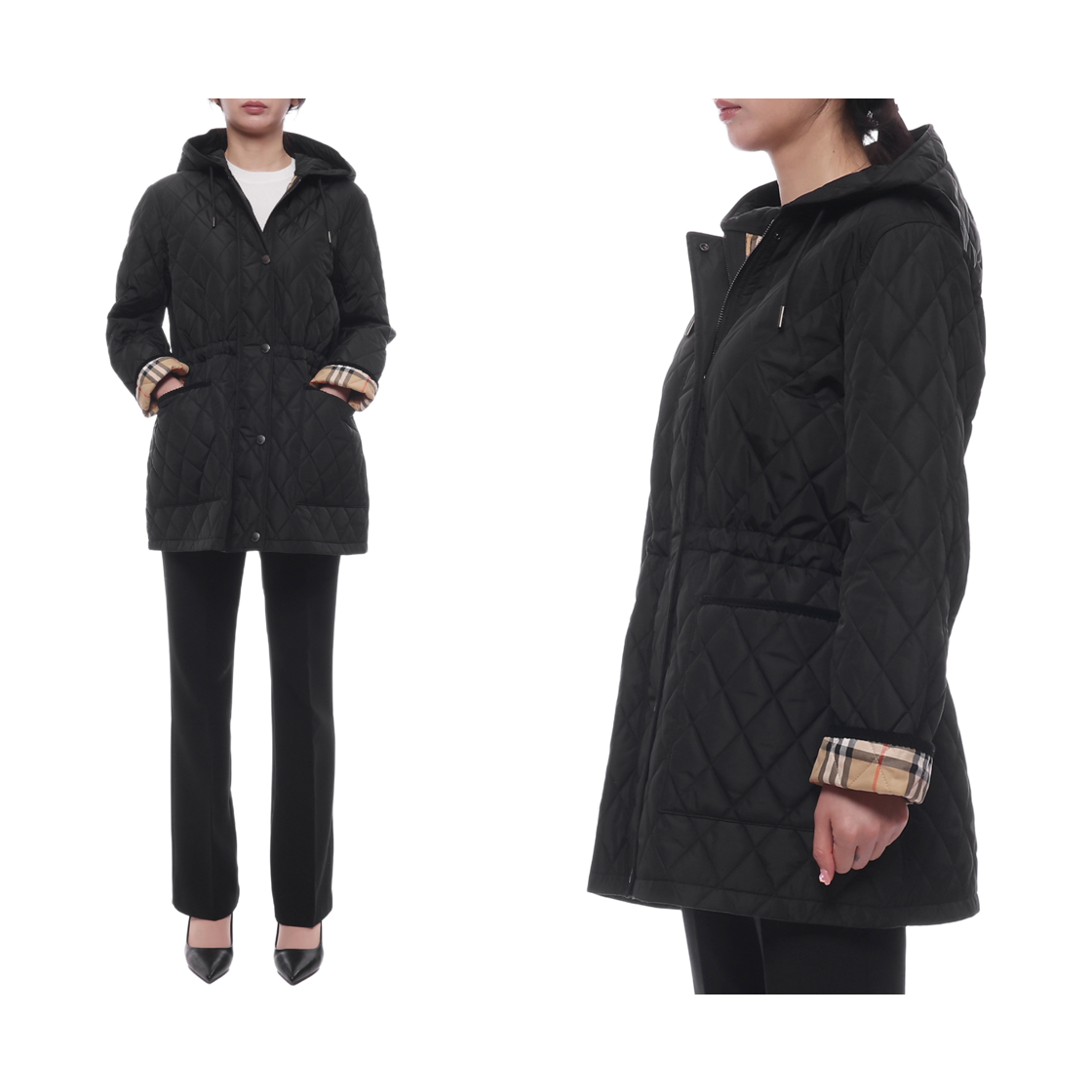 [15% 쿠폰] (W) 버버리 브롬리 후드 퀼팅 자켓 블랙([15% 쿠폰] (W) Burberry Bromley Hood Quilted Jacket Black) - 2