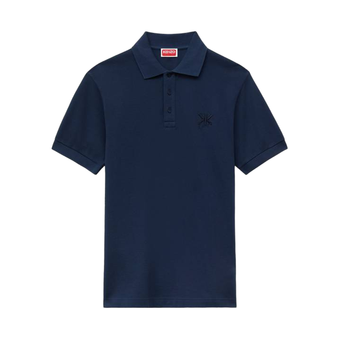 FG65PO1544PU-79 Kenzo Double K Slim Polo in Cotton Blue Black