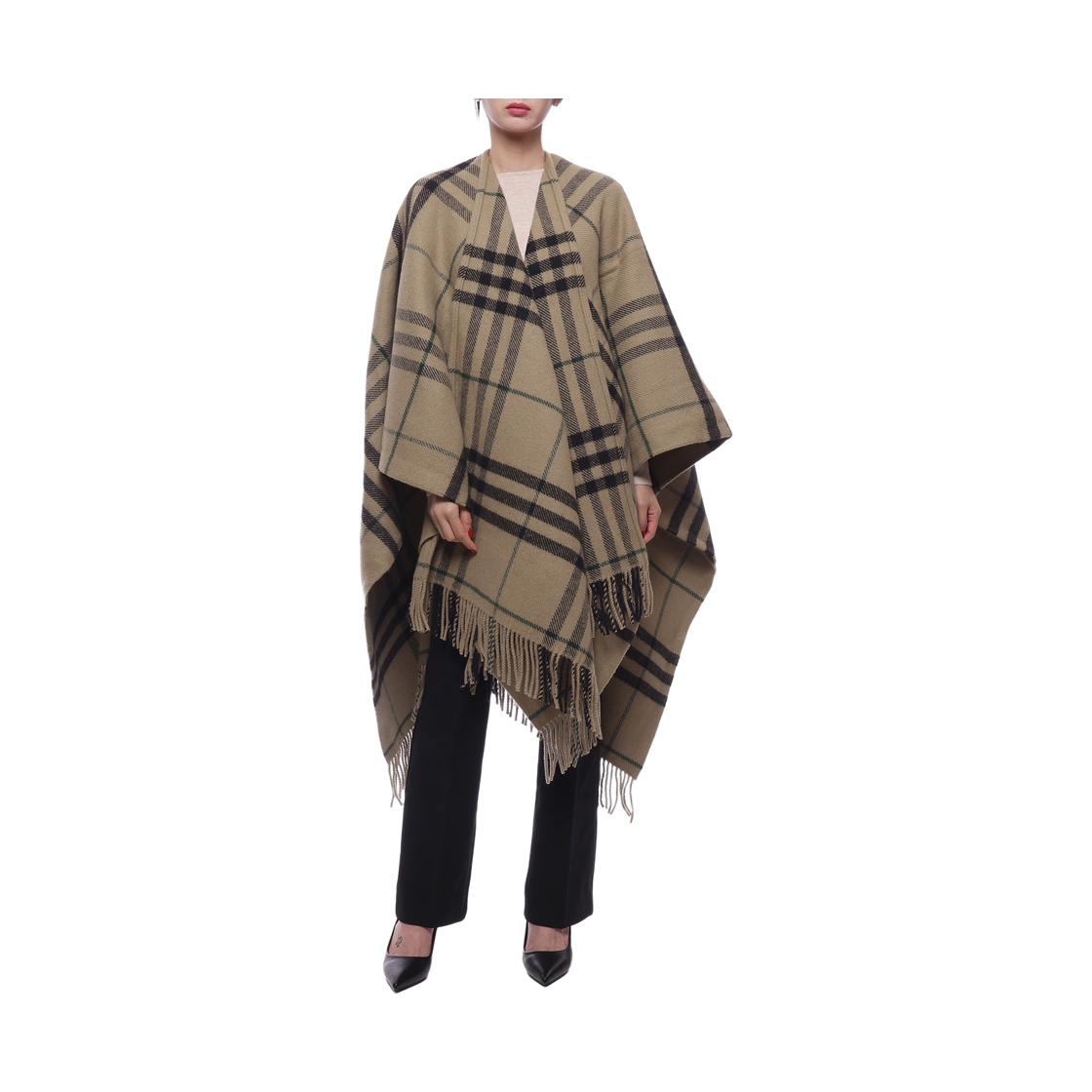 [15% 쿠폰] 버버리 체크 울 캐시미어 케이프 린든([15% 쿠폰] Burberry Check Wool Cashmere Cape Linden) - 3