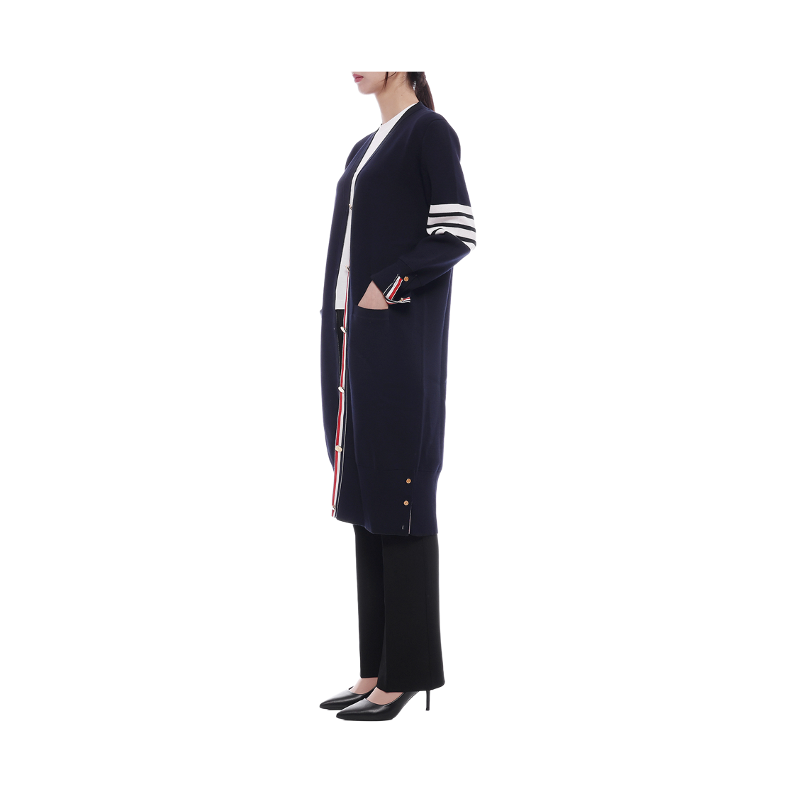 [15% 쿠폰] (W) 톰브라운 밀라노 파인 메리노 가디건 네이비([15% 쿠폰] (W) Thom Browne Milano Fine Merino Cardigan Navy) - 4