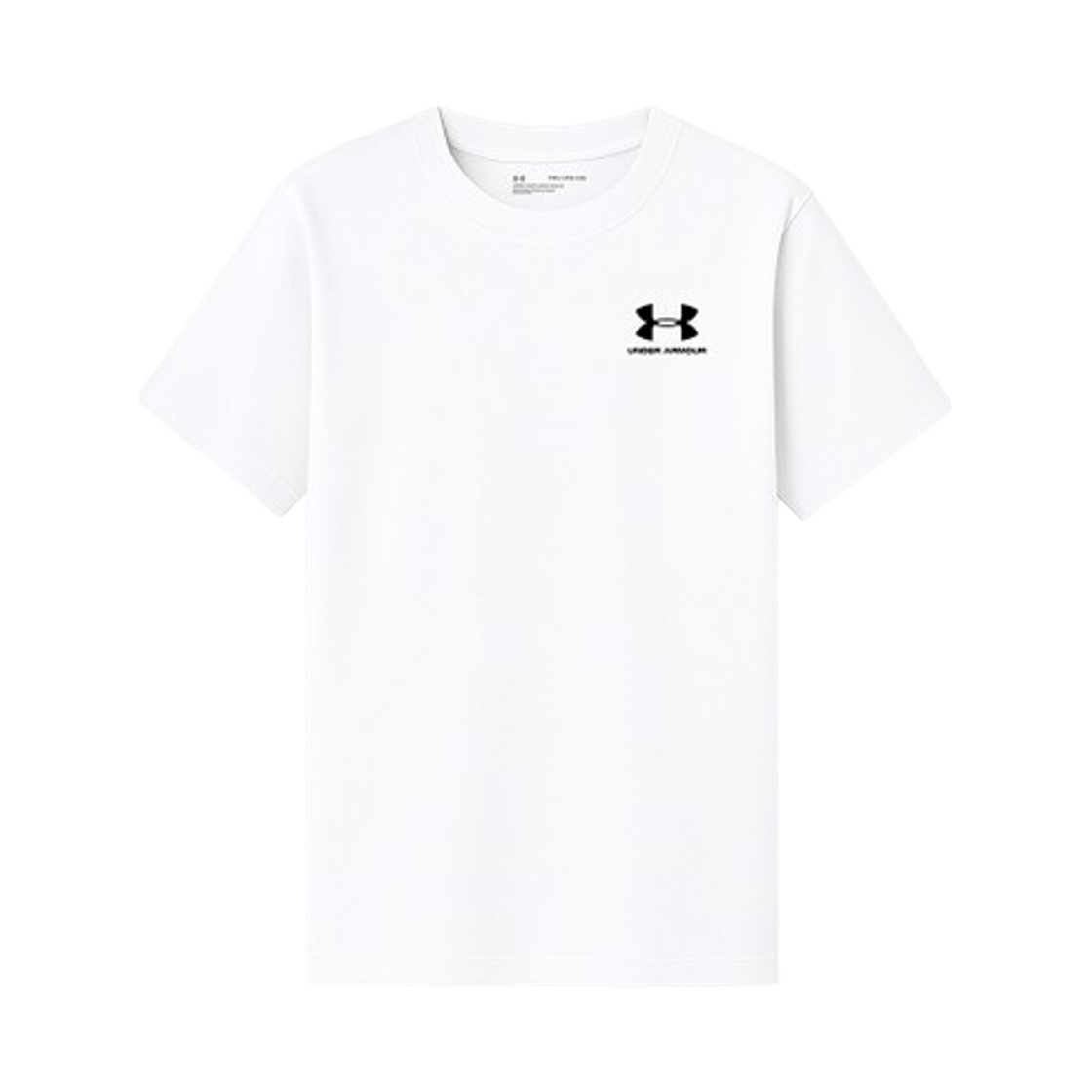 1363280-100 (Kids) Under Armour UA Left Chest Logo Short Sleeve T-Shirt White Black