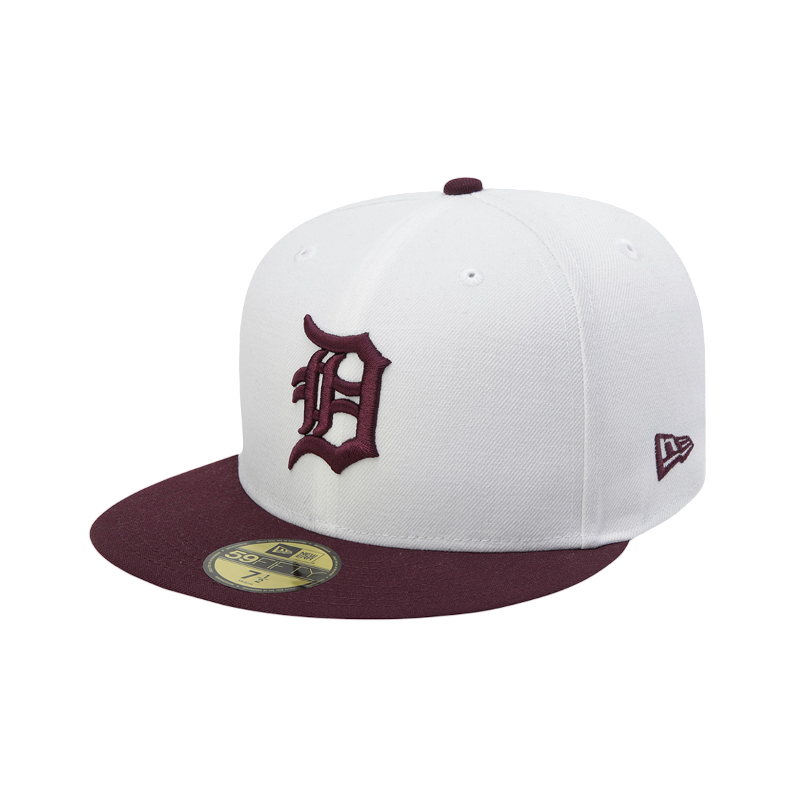 15411801 New Era MLB Detroit Tigers Two Tone Fitted Cap White Maroon