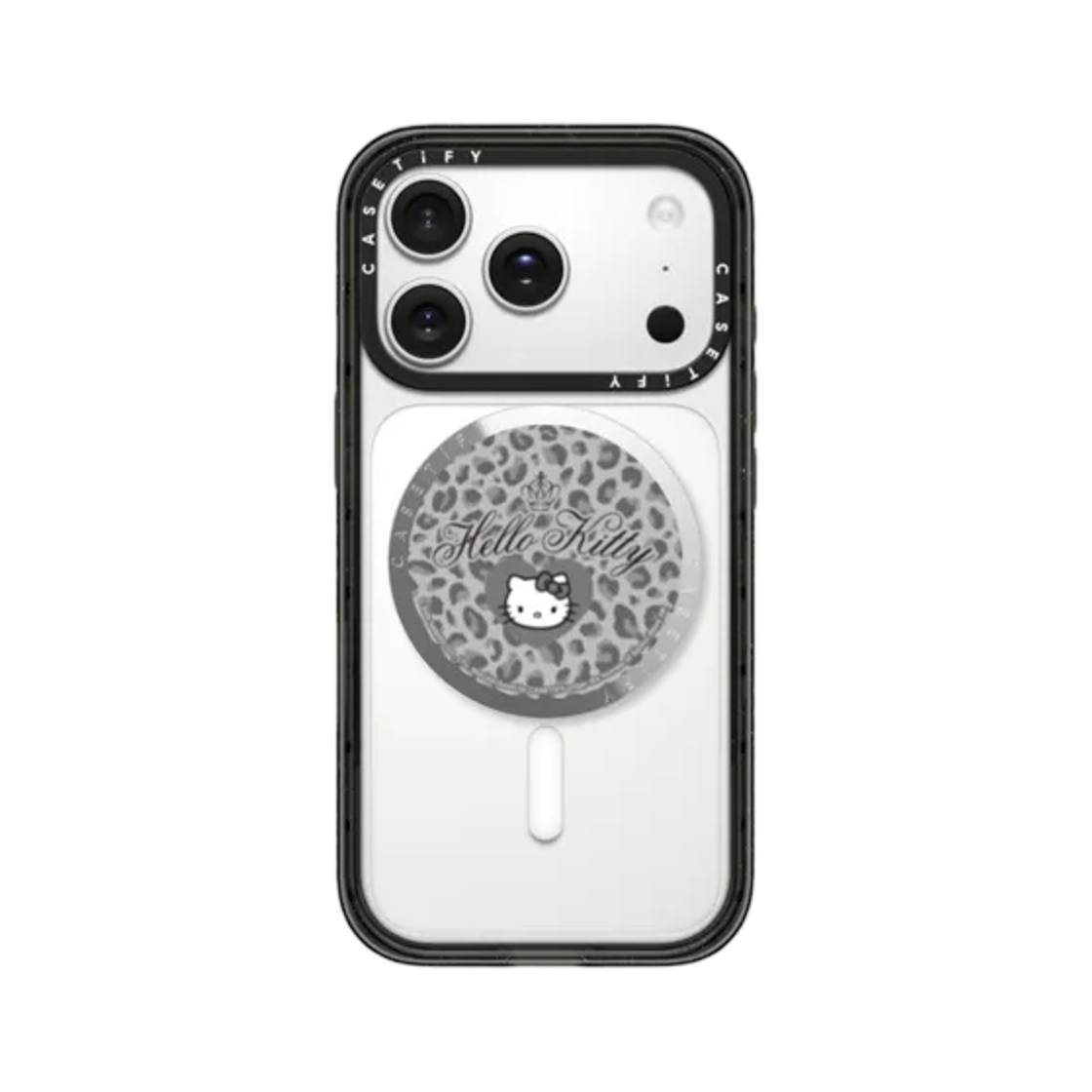 - Casetify x Hello Kitty Wild Chrome Grey Leopard Snappy Grip Stand Mirror Snappy MagSafe Grip Stand
