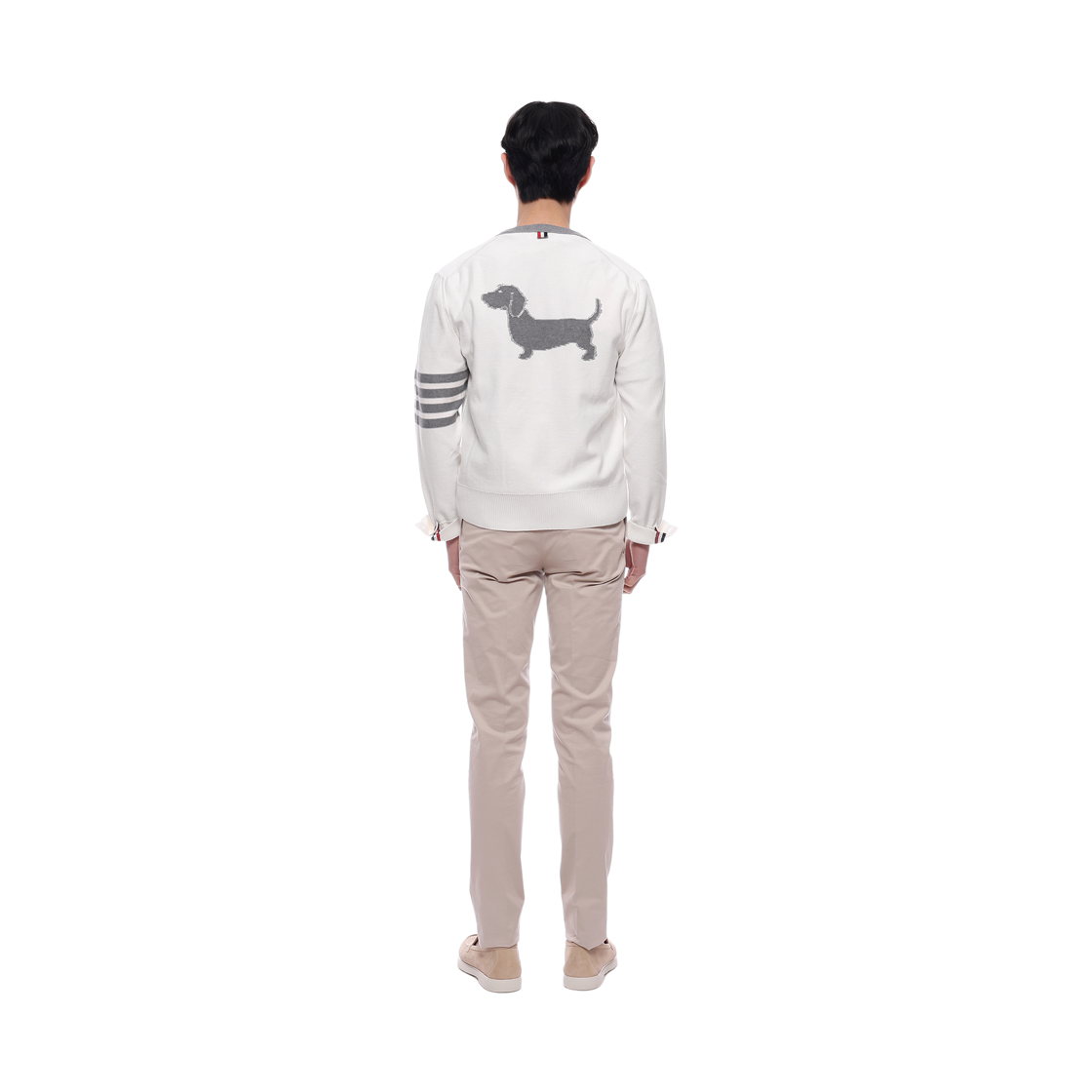 [15% 쿠폰] 톰브라운 코튼 사손 릴렉스드 핏 헥터 브이넥 가디건 화이트([15% 쿠폰] Thom Browne Cotton 4-Bar Relaxed Fit Hector V-Neck Cardigan White) - 5