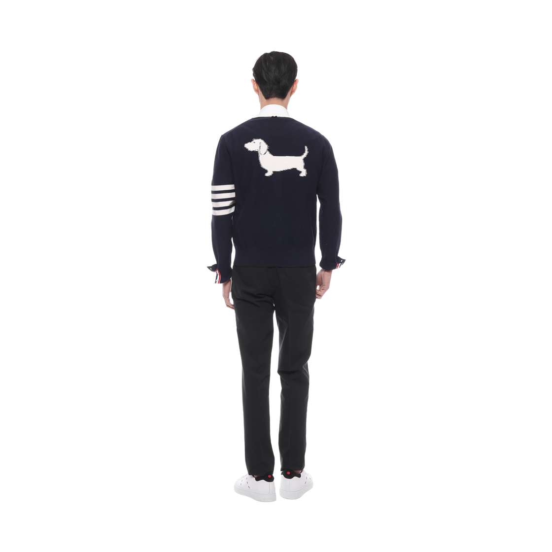 [15% 쿠폰] 톰브라운 코튼 사선 릴렉스드 핏 헥터 브이넥 가디건 블루([15% 쿠폰] Thom Browne Cotton 4-Bar Relaxed Fit Hector V-Neck Cardigan Blue) - 5