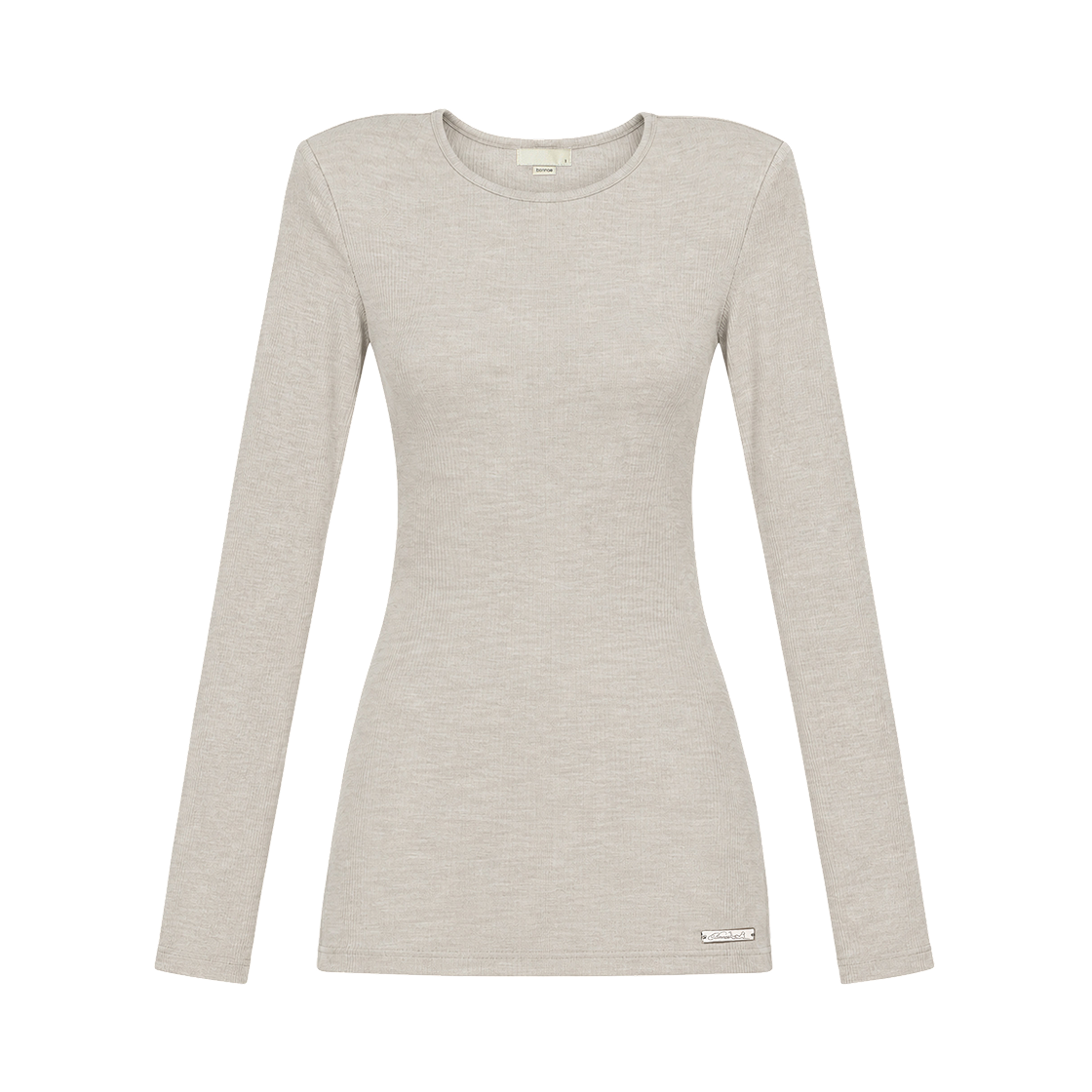 본네 숄더 패디드 미니 드레스 베이지(Bonnae shoulder padded mini dress Beige) - 1