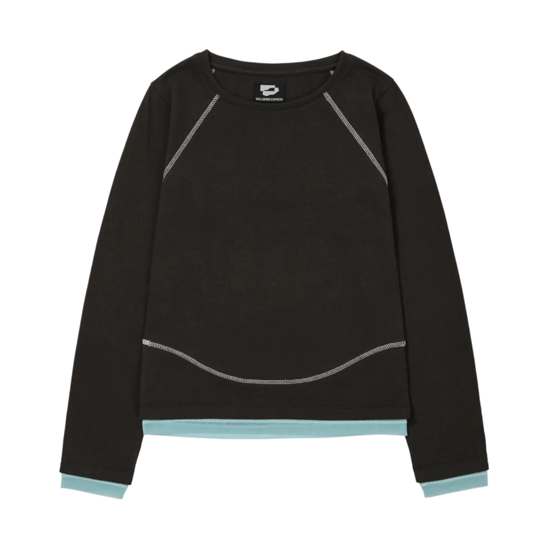 WE253TTSST02CHA WELLBEING EXPRESS Layered Edge Top Charcoal