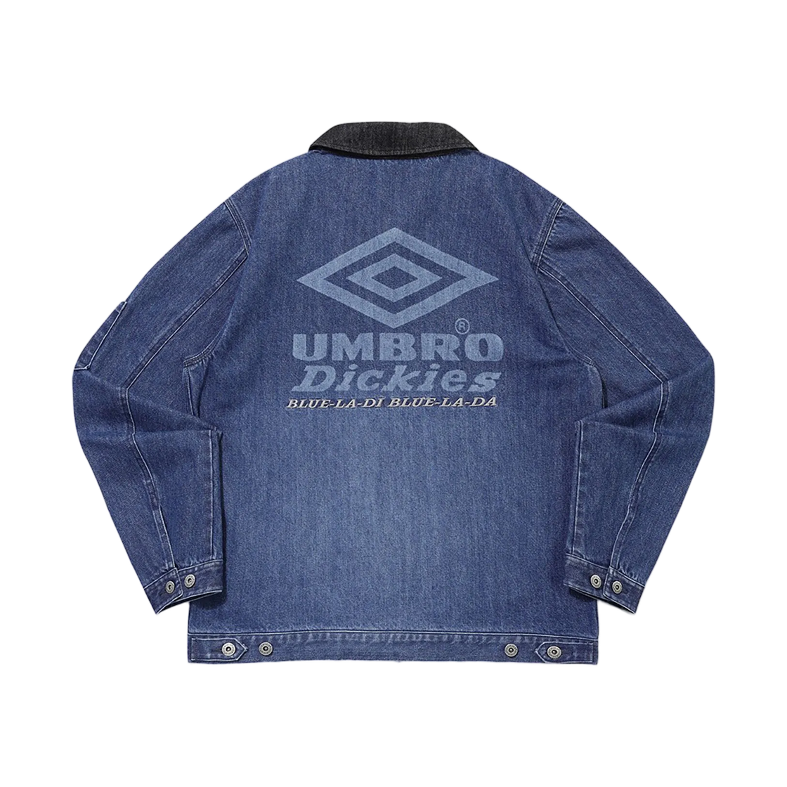 엄브로 x 디키즈 x 수원 삼성 블루윙즈 레이저 워싱 데님 자켓 데님(Umbro x Dickies x Suwon Samsung Bluewings Laser Washed Denim Jacket Denim)