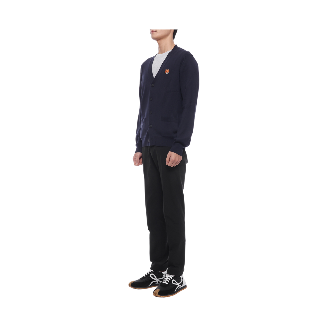 [15% 쿠폰] 메종 키츠네 폭스 헤드 메리노 레귤러 가디건 클래식 네이비([15% 쿠폰] Maison Kitsune Fox Head Merino Regular Cardigan Classic Navy) - 4