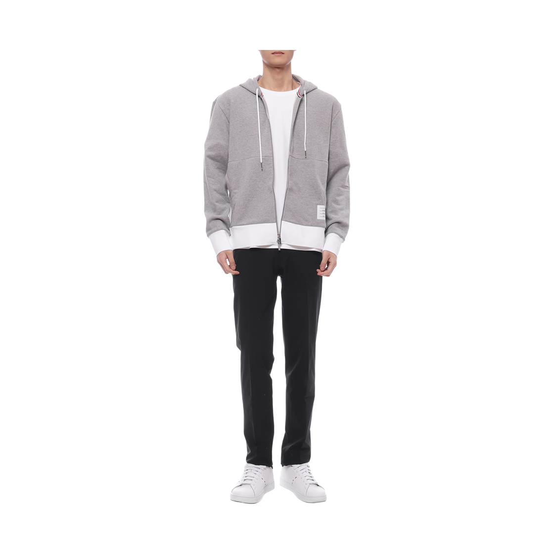 [15% 쿠폰] 톰브라운 클래식 사선 저지 집업 후드 라이트 그레이([15% 쿠폰] Thom Browne Classic 4-Bar Jersey Zip Up Hoodie Light Grey) - 3