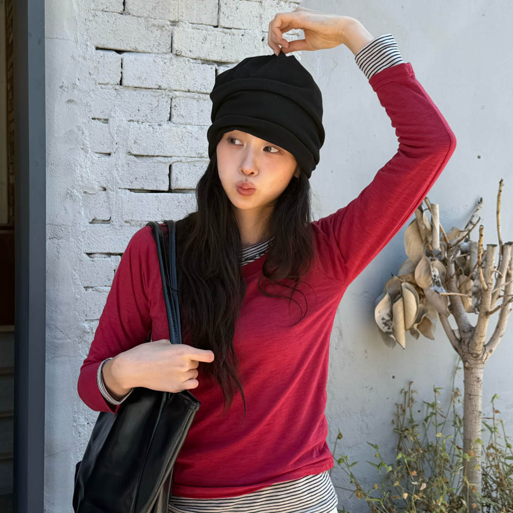 아모우 레이어드 롱 슬리브 레드(AMOU Layered Long Sleeve Red) - 3