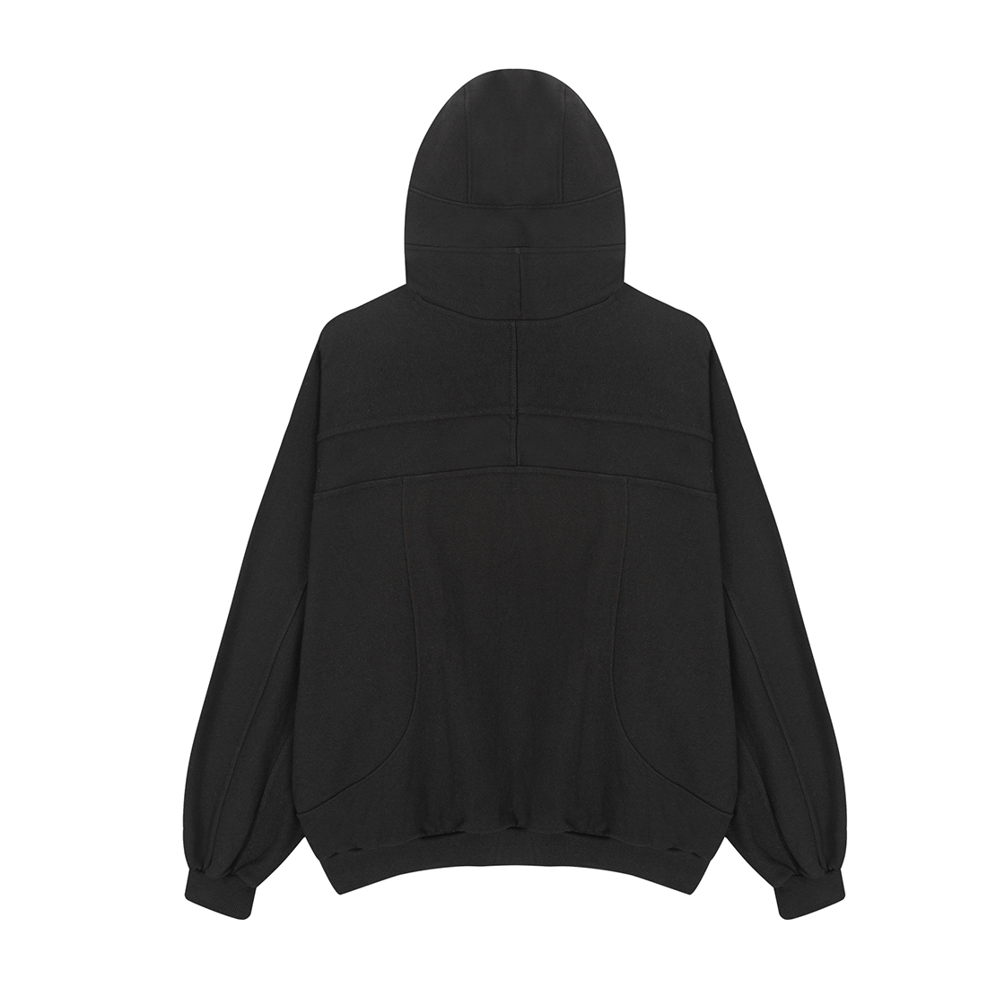 톤슬 복면 절개 집업 후드 티셔츠 블랙(TONSIL Balaclava Cutout Zip-Up Hoodie Black) - 2