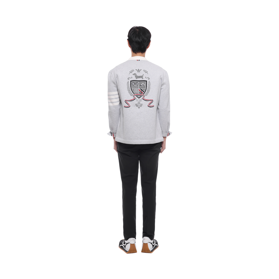[15% 쿠폰] 톰브라운 크레이프 인타르시아 자카드 사선 럭비 핏 가디건 페일 그레이([15% 쿠폰] Thom Browne Crepe Intarsia Jacquard 4-Bar Rugby Fit Cardigan Pale Grey) - 5