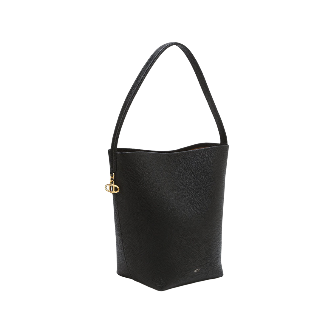 AABA6F205BK Athe Vanessabruno Acc Panier Black Leather Panier Bucket Bag S Black