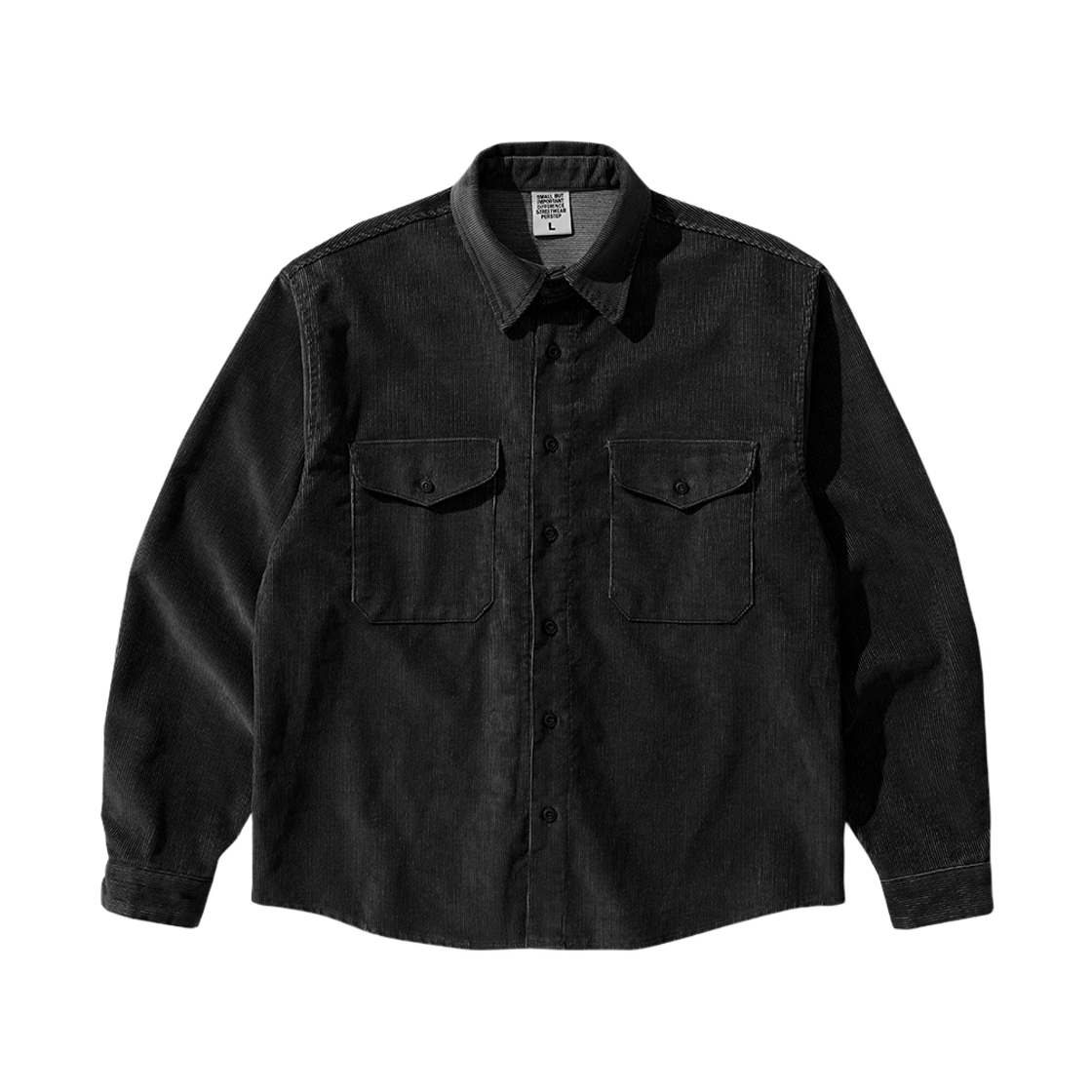 퍼스텝 웨일워크 코듀로이 셔츠 블랙 HSLS4786(PERSTEP Whalework Corduroy Shirt Black HSLS4786)