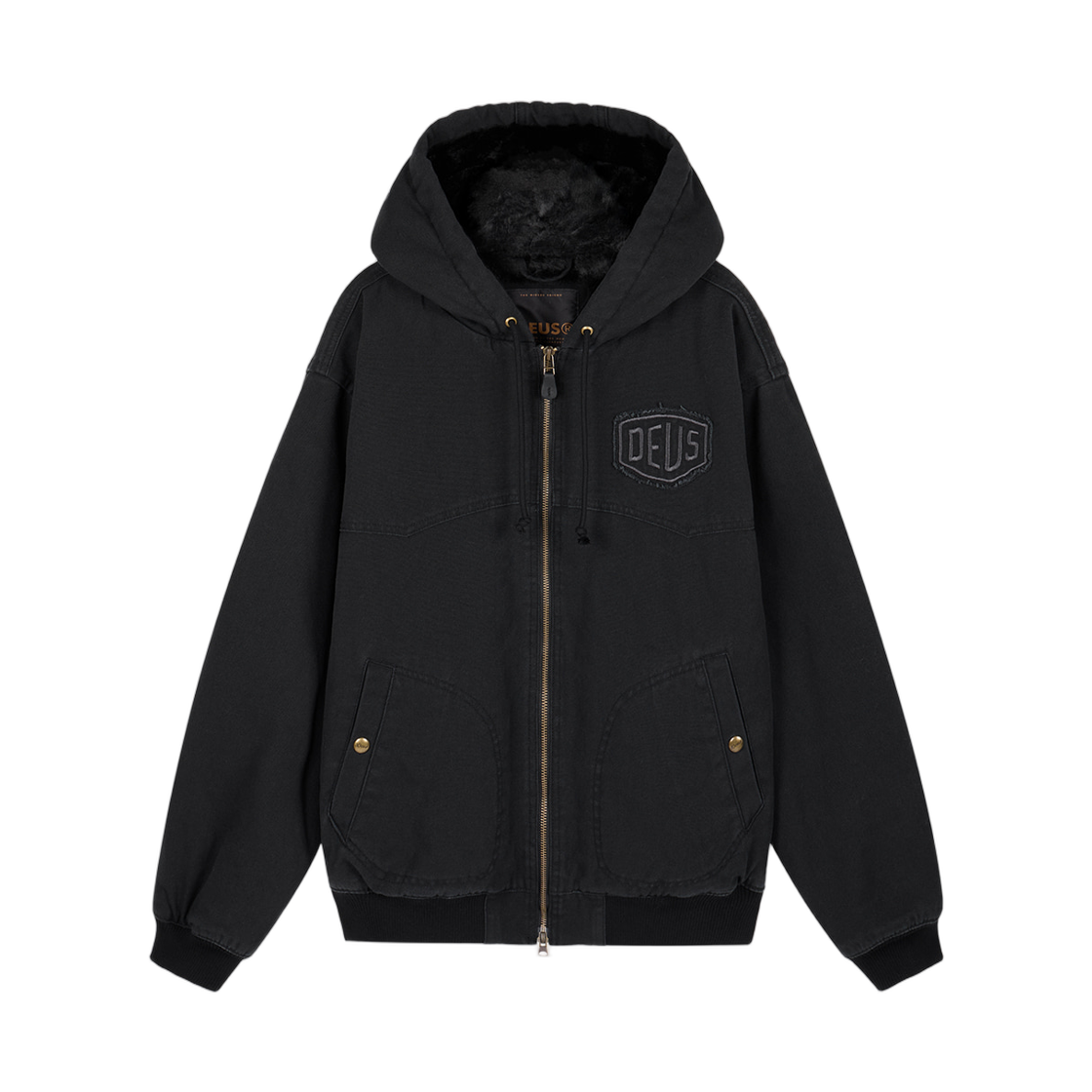 - Deus Ex Machina Backtype Fur Hoodie Jacket Charcoal