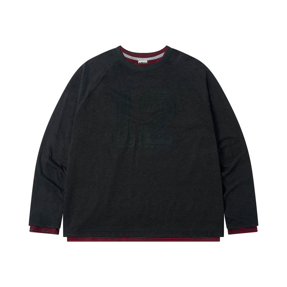 아모우 레이어드 롱 슬리브 차콜(AMOU Layered Long Sleeve Chacoal) - 2