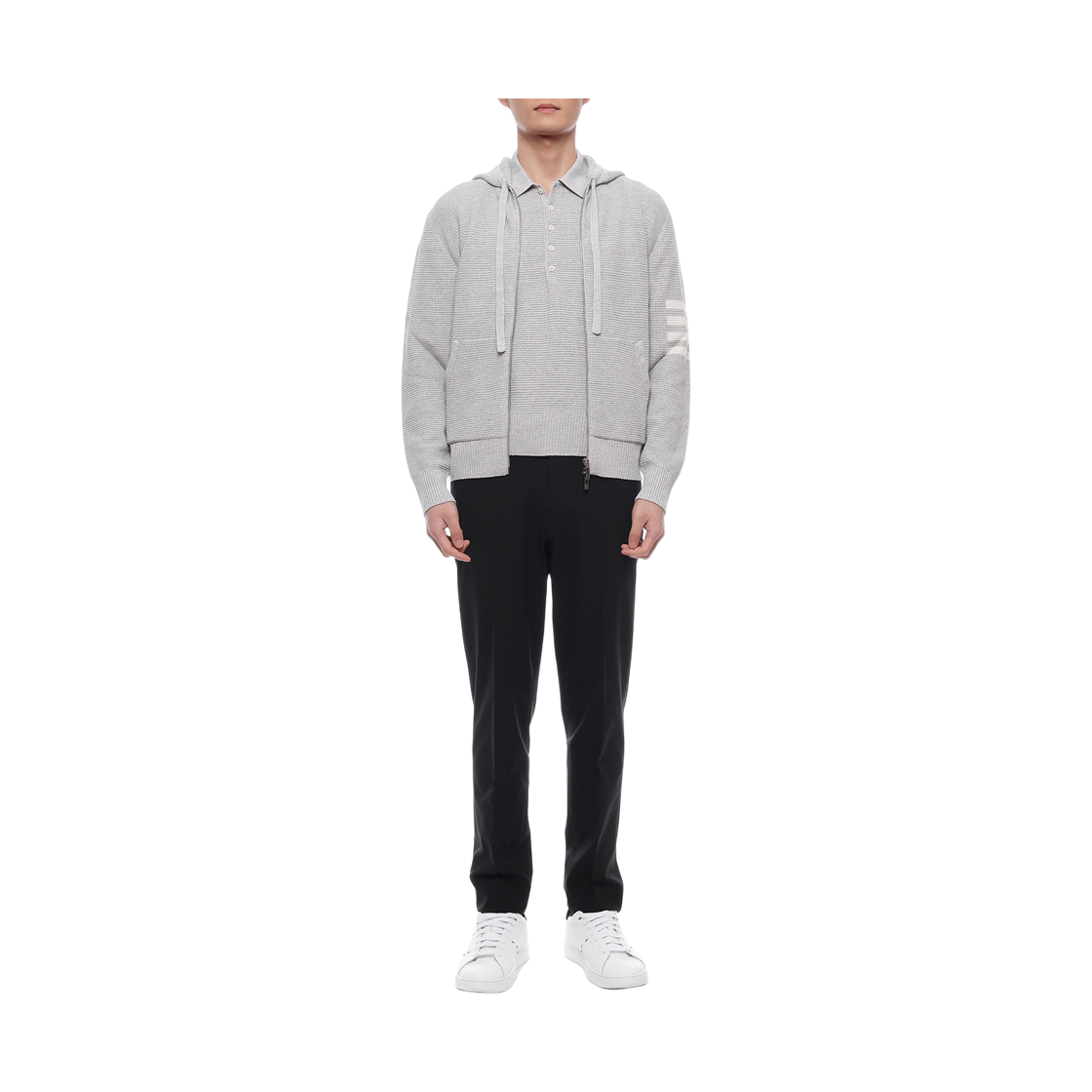 [15% 쿠폰] 톰브라운 리넨 코튼 사선 릴렉스드 핏 후드 파스텔 그레이([15% 쿠폰] Thom Browne Linen Cotton 4-Bar Relaxed Fit Hoodie Pastel Grey) - 3