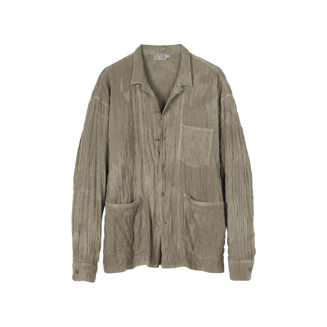 선데이세레머니 내추럴 다이드 숏 카라 셔츠 - 더스티 베이지(Sunday Ceremony Natural Dyed Short Collar Shirt - Dusty Beige)