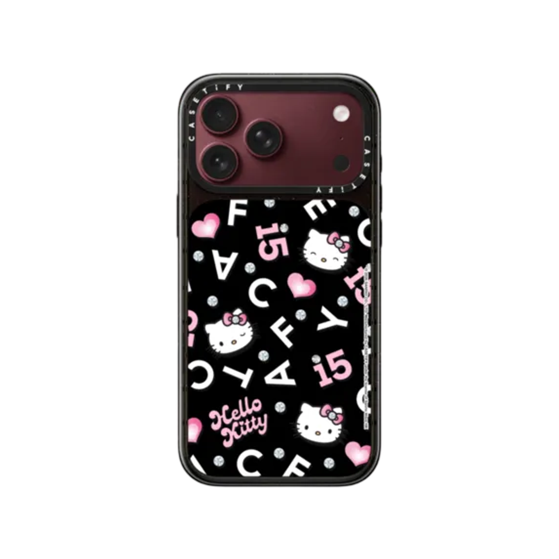 - Casetify x Hello Kitty 15th Anniversary Pattern Impact Case MagSafe Compatible Glossy Black