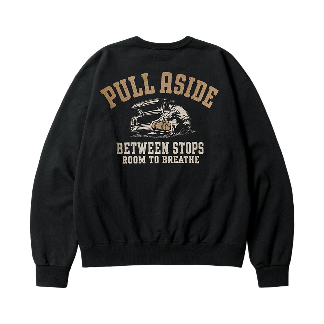 퍼스텝 로드사이드 헤비 스웨트셔츠 블랙 JUMT4797(PERSTEP Road Side Heavy Sweatshirts Black JUMT4797) - 1