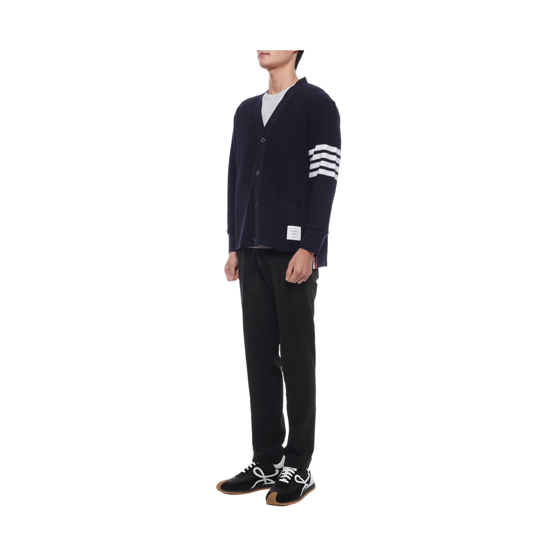 [15% 쿠폰] 톰브라운 텍스쳐드 피케 사선 가디건 네이비([15% 쿠폰] Thom Browne Textured Pique 4-Bar Cardigan Navy) - 4