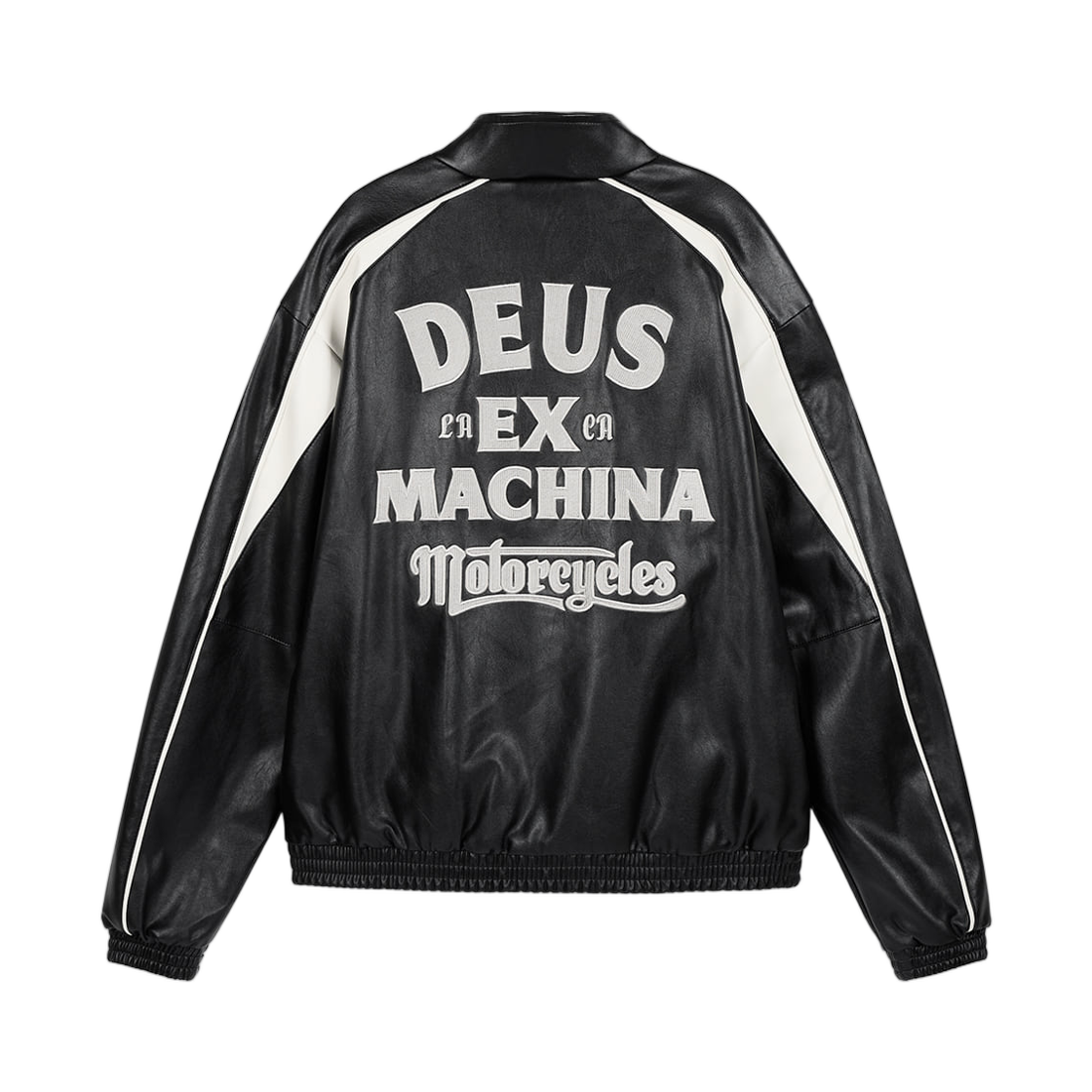 - Deus Ex Machina Faux Leather Track Jacket Black