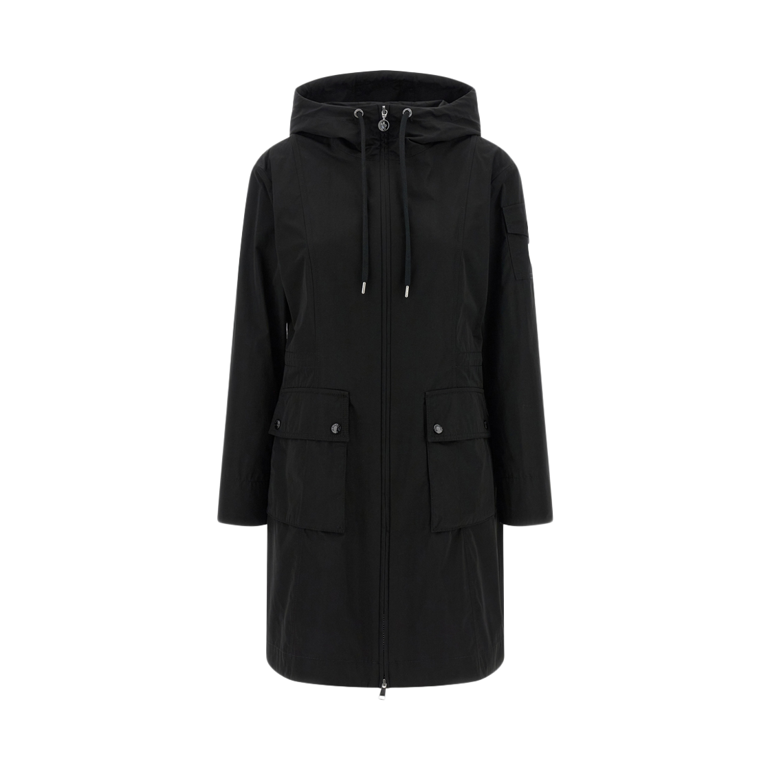 1C000 14 549P3 999 [15% 쿠폰] Moncler Laerte Logo Patch Long Hooded Jacket Black - 26SS