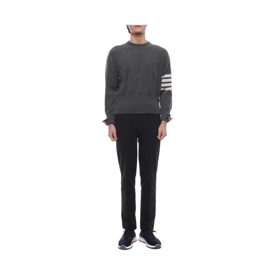 [15% 쿠폰] 톰브라운 사선 캐시미어 크루넥 니트 미디움 그레이([15% 쿠폰] Thom Browne 4-Bar Cashmere Crewneck Knit Medium Grey) - 3