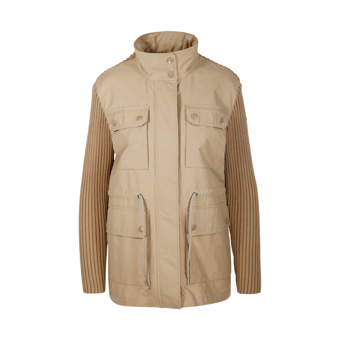 9B000 22 M1367 209 [15% 쿠폰] Moncler Logo Patch Mix Knit Jacket Beige - 24SS