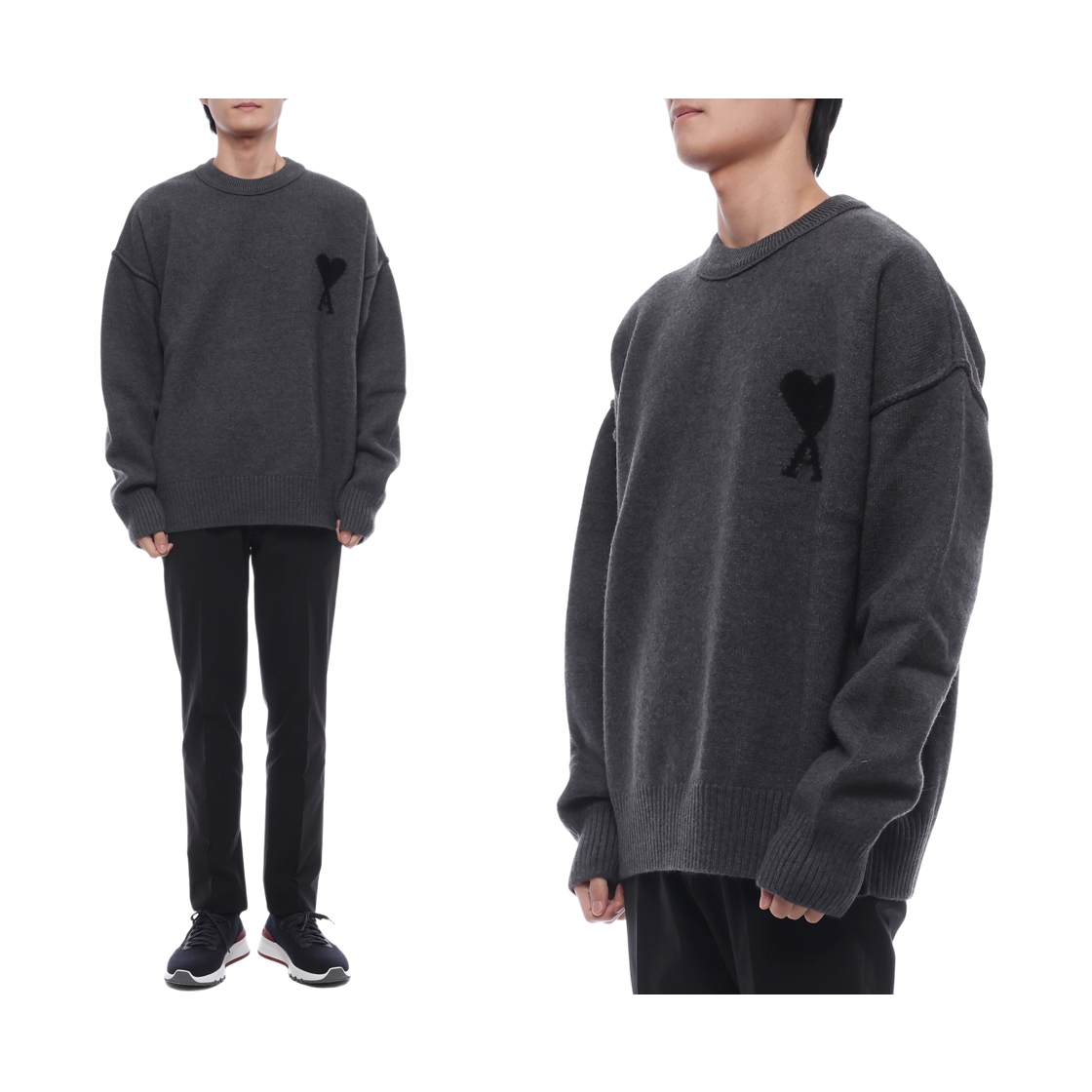[15% 쿠폰] 아미 니트웨어 그레이([15% 쿠폰] AMI Knitwear Gray) - 2