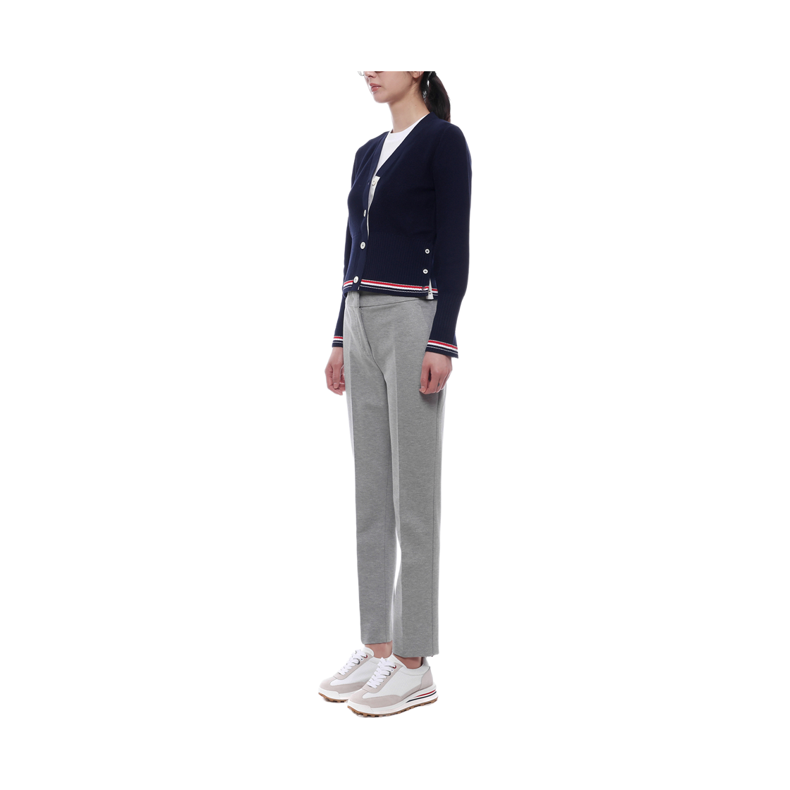 [15% 쿠폰] (W) 톰브라운 클래식 코튼 브이넥 가디건 블루([15% 쿠폰] (W) Thom Browne Classic Cotton V-Neck Cardigan Blue) - 4