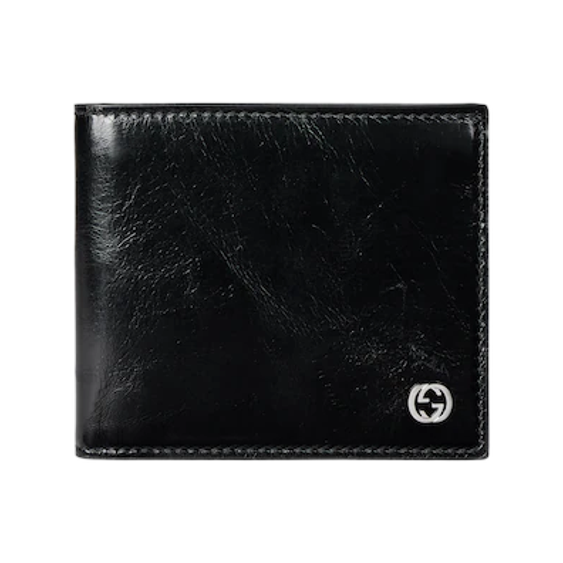 A006YE-AAGPN-1000 Gucci Bi Fold Wallet With Interlocking G Black